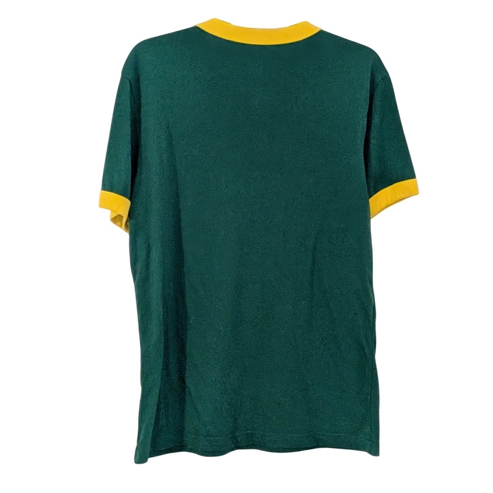 Stranger Things Camp Know Where 85‎ Ringer T-Shirt Large Green Yellow Netflix - Picture 4 of 8